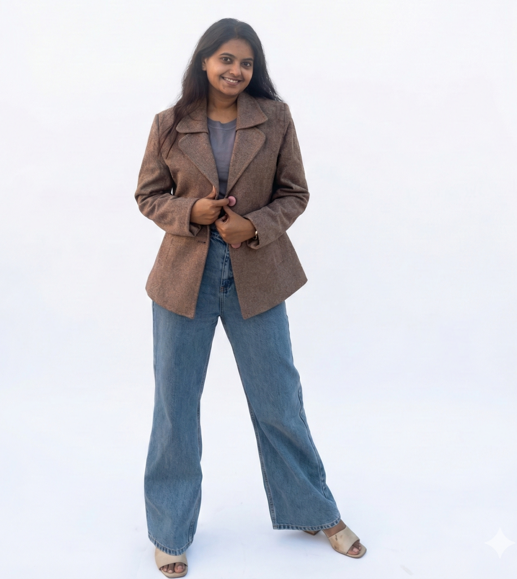 Female model in business casual attire