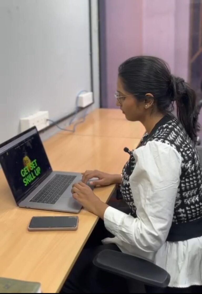 Student working on laptop screen
