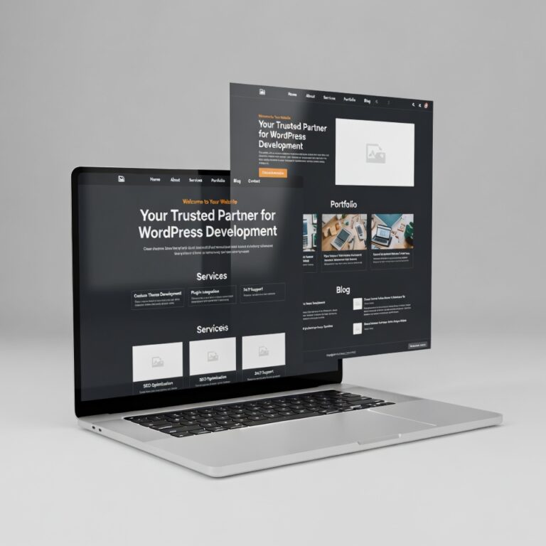 WordPress Development Services on Laptop