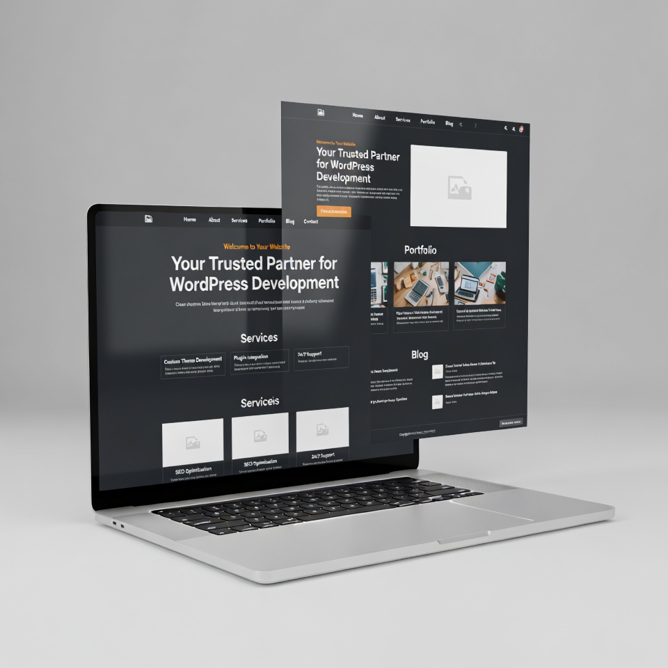 WordPress Development Services on Laptop
