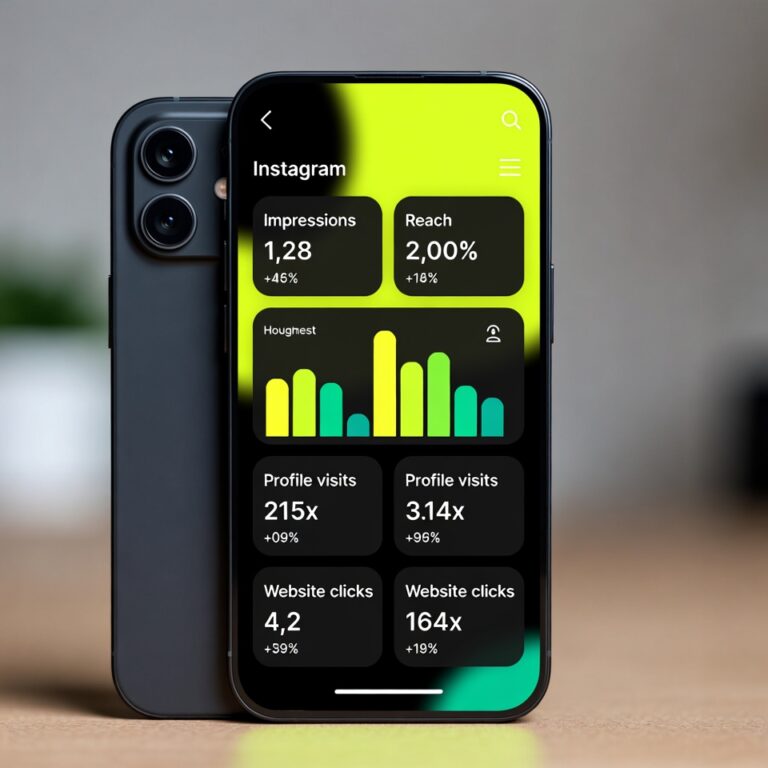 Mobile screen displaying marketing data